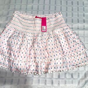 Lilly Pulitzer Smocked Pink and Black Mini Skirt